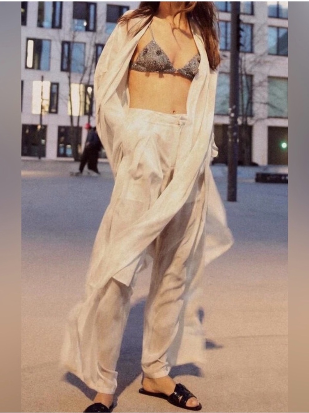 Zara Cream Wide Leg Pants & Jumpsuit Set